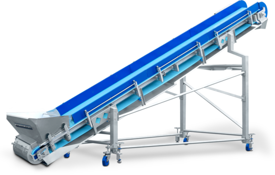 Inclined conveyor belt