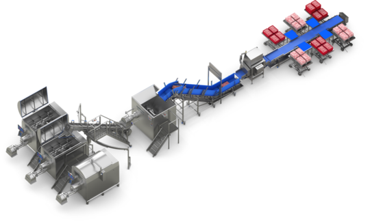 Production Lines for minced meat products, hamburger and dry sausage